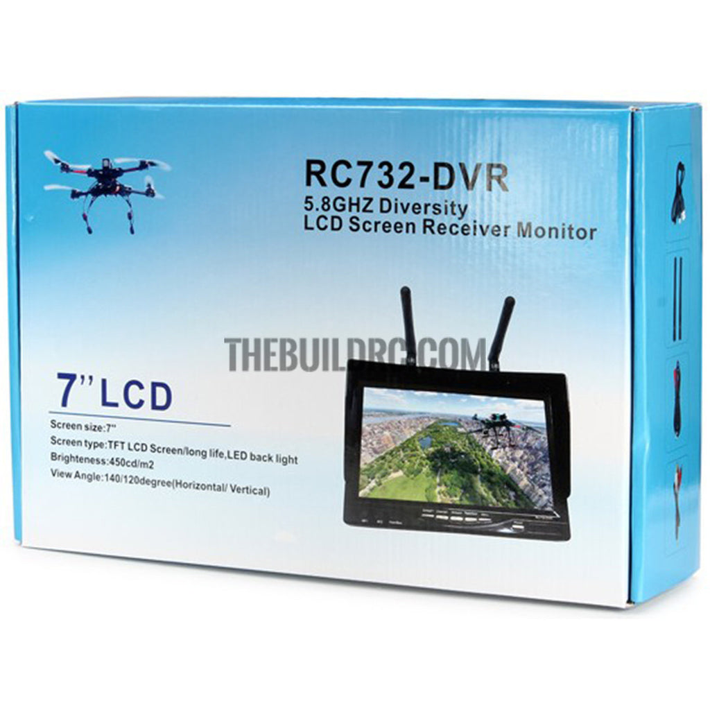RC732-DVR 7'' 5.8GHz 32CH Diversity Receiver FPV Monitor DVR w 