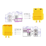 Authentic Amass Classic Patent Certified XT60 Male and Female Gold Plated High Current Airplane Model Plug Connector (10 sets)