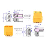 Amass XT60PB (PCB Vertical Welding Version) RC Power Battery Plug Connector (10 sets)