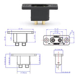 Amass XT90E-M plugs with holes for securing high current gold plated model aircraft connectors (5 pairs)