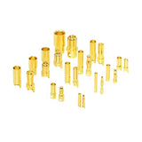 Factory Wholesale Amass 2.0/3.0/3.5/4.0/5.0/5.5/6.0/6.5/8.0mm 24K Real Gold Full Series Banana Head Gold Bullet Banana Connector (20 sets)