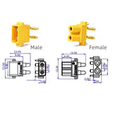 Amass XT30PW Male and Female PCB Board Horizontal Bent Needle Connector Low Temperature Rise Flame Retardant Plug (10 sets)