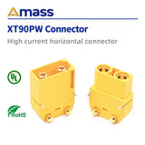 Amass XT90PW-M/F Male/Female Horizontal PCB Version High Current Aircraft Model Lithium Battery Connector (3 pairs)