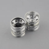 Tractor Truck CNC Machined Aluminium Rear Double-Wheel Hub 2pcs Included TAMIYA Compatible - Black