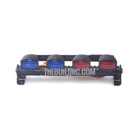 RC 1/10 1/8 LED Light bar with Rectangular Red/Blue Lenses - 5 flashing modes - Aluminum