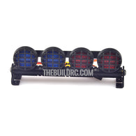 RC 1/10 1/8 LED Light bar with Round Red/Blue Lenses - 5 flashing modes - Aluminum