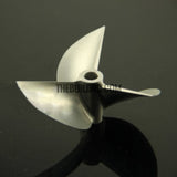 32xP1.4, CNC 3-blade Aluminum CW Propeller for 3.18mm shaft RC Boat