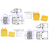 Amass XT60PT 3.5mm Banana Connector Plug Male & Female 1 Pair