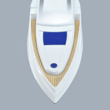 37" RC EP Epoxy Fiberglass Princess Scale Cruiser ARR Boat Hull (Hardware Pre-installed) - White / Blue