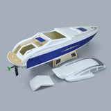 37" RC EP Epoxy Fiberglass Princess Scale Cruiser ARR Boat Hull (Hardware Pre-installed) - White / Blue