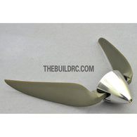 9 x 5" Folding Propeller with 30mm Aluminum Spinner ??3.17mm Hub - Silver