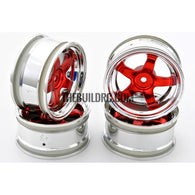 1/10 RC Car Metallic Plate HPI Sporty Wheel Set - Red