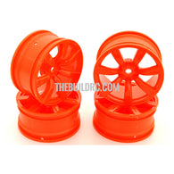 1/10 RC Car 7 Spoke 26mm Chrome Wheel (4pcs) - Orange