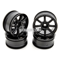 1/10 RC Car 8 Spoke 26mm Chrome Wheel (4pcs) - Black