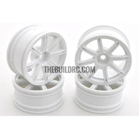 1/10 RC Car 8 Spoke 26mm Chrome Wheel (4pcs) - White