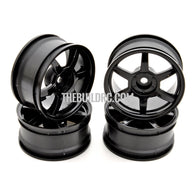 1/10 RC Car 6 Spoke 26mm Chrome Wheel (4pcs) - Black