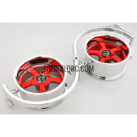 1/10 RC Car 5 Spoke Metallic Plate Wheel Sports 26mm 2pcs - Red