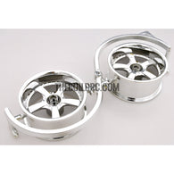 1/10 RC Car 5 Spoke Metallic Plate Wheel Sports 26mm 2pcs - Silver