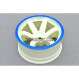 1/10 RC Car 6 Spoke 6mm Offset Drift 26mm Wheel Rim Set - Blue / White