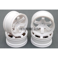 1/10 RC Car 6 Spoke 6mm Offset Drift 26mm Wheel Rim Set - White