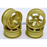 1/10 RC Car 6 Spoke 9mm Offset 26mm Drift Wheel Rim Set - Gold