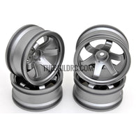 1/10 RC Car 6 Spoke 9mm Offset 26mm Drift Wheel Rim Set - Grey