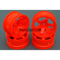 1/10 RC Car 6 Spoke 9mm Offset 26mm Drift Wheel Rim Set - Orange