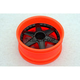 1/10 RC Car 6 Spoke 6mm Offset Drift 26mm Wheel Rim Set - Orange / Black(Spoke)