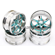 1/10 RC Car 6 Spoke 9mm Offset Sporty Wheel 4pcs - Light Blue