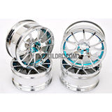 1/10 RC Car 12 Spoke 3mm Offset Drift 26mm Wheel Rim Set - Light Blue