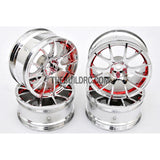 1/10 RC Car 12 Spoke 3mm Offset Drift 26mm Wheel Rim Set - Red