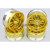 1/10 RC Car 26mm Metallic Plate 12 Removeable Spoke Wheel 4pcs - Gold