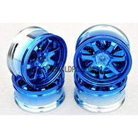 1/10 RC Car 26mm Metallic Plate 7 Removeable Spoke Wheel 4pcs - Blue