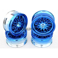 1/10 RC Car 26mm Metallic Plate 20 Removeable Spoke Wheel 4pcs - Blue