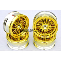 1/10 RC Car 26mm Metallic Plate 20 Removeable Spoke Wheel 4pcs - Gold