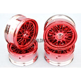 1/10 RC Car 26mm Metallic Plate 20 Removeable Spoke Wheel 4pcs - Red