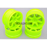 1/10 RC Car 26mm 7 Removeable Spoke 2mm Offset DRIFT Sporty Wheel 4pcs - Green