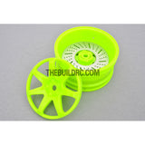 1/10 RC Car 26mm 7 Removeable Spoke 2mm Offset DRIFT Sporty Wheel 4pcs - Green