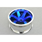 1/10 RC Car 26mm 6 Spoke 3mm Offset DRIFT Metallic Wheel Rim 4pcs - Blue / Silver