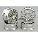 1/10 RC Car 26mm 12 Spoke 6mm Offset DRIFT Metallic Wheel Rim 4pcs - Silver