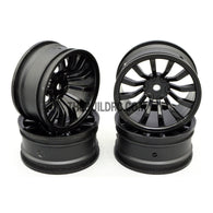 1/10 RC Car 26mm 12 Spoke 6mm Offset DRIFT Sport Wheel Rim 4pcs - Black