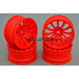 1/10 RC Car 26mm 12 Spoke 6mm Offset DRIFT Sport Wheel Rim 4pcs - Orange