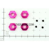 Aluminum Hex Nut Wheel Drive Adaptor for HPI 1/10 SPRINT 2 4pc - Pink