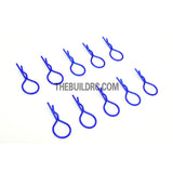 Body Clip for 1/10 RC Buggy Truggy Car (10pcs) - Metallic Blue