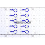 Body Clip for 1/10 RC Buggy Truggy Car (10pcs) - Metallic Blue