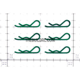 Body Clip for 1/8 RC Buggy Truggy Car (6pcs) - Metallic Green