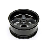 1/10 RC Car High Quality One-Piece Cast 5 Spoke Triangle Style 3mm Offset DRIFT Alloy Wheel Sports (4pcs) - Black