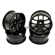 1/10 RC Car High Quality One-Piece Cast 10 Spoke 3mm Offset DRIFT Alloy Wheel Sports (4pcs) - Black