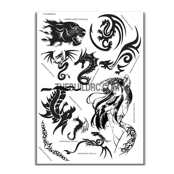 AQ Dispersible Thin Film Model Decal Black & White Dragon