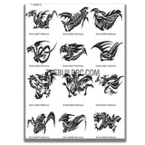 AQ Dispersible Thin Film Model Decal Black & White Totem Dragon